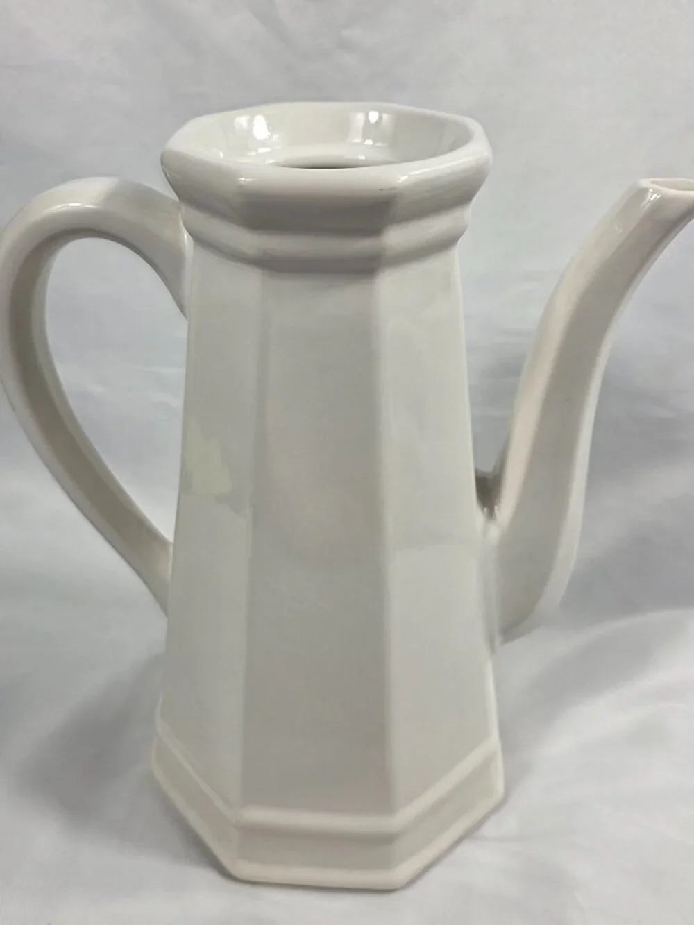 Pfaltzgraff Heritage White Coffee Pot (NO LID) Multisided Made in USA